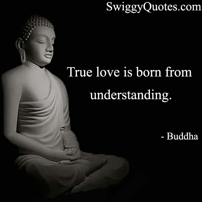 a true love is born from understanding - buddha